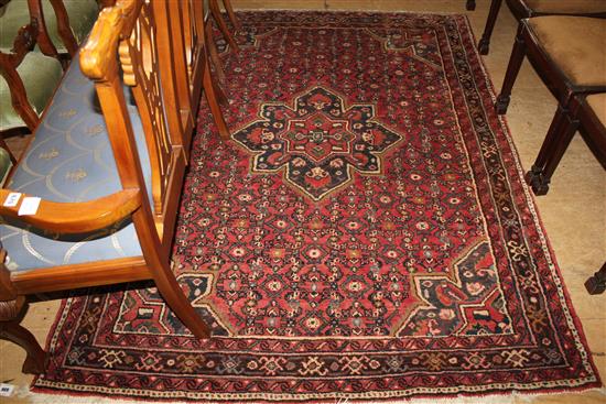 Red & blue pattern rug